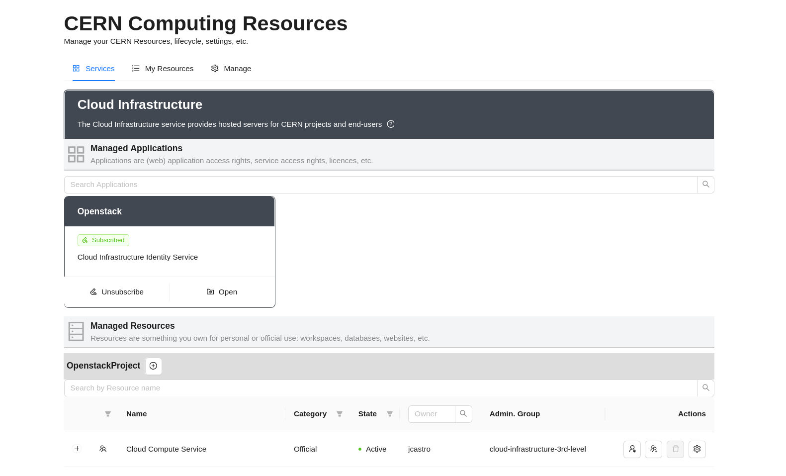 CERN OpenStack Projects